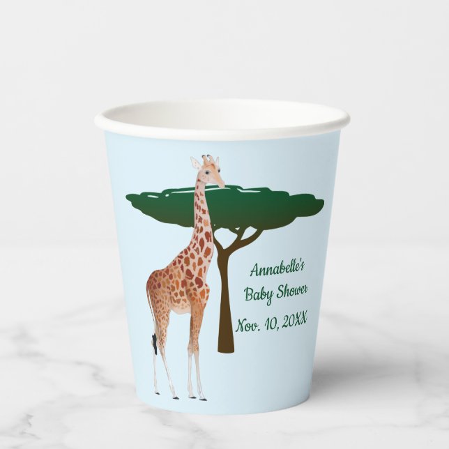 Giraffe On The Savanna Paper Cups (Front)