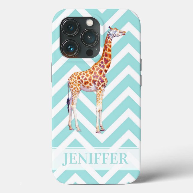 Giraffe on zigzag chevron.                         Case-Mate iPhone case (Back)
