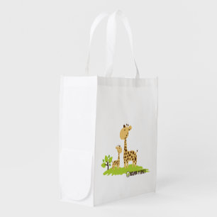 Giraffe Organic Planet Canvas Reusable Bags
