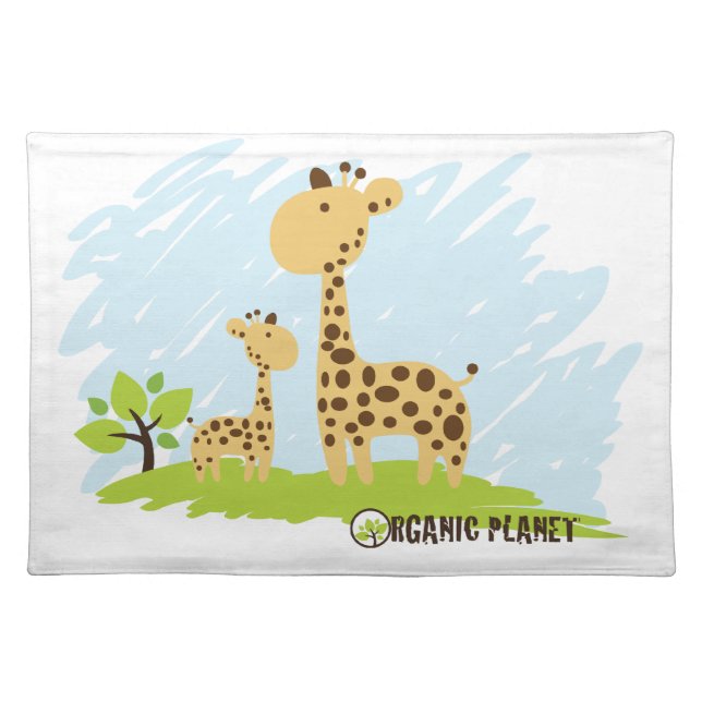 Giraffe Organic Planet Custom Table Placemat (Front)