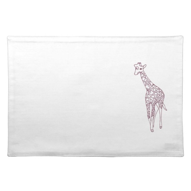 Giraffe Outline Drawing Coloring Placemats (Front)