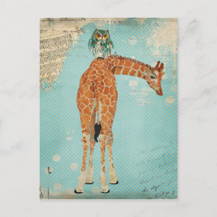 GIRAFFE & OWL Postcard