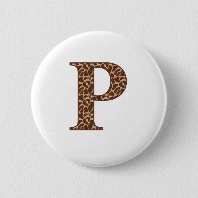 Giraffe P Pinback Button (Front)