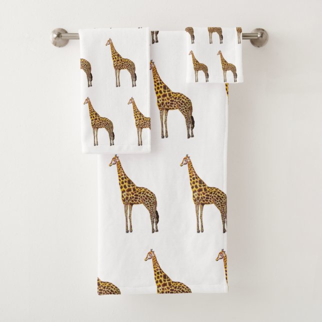 Giraffe Painting Bath Towel Set (Insitu)
