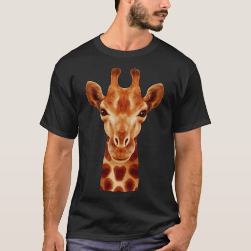 Giraffe Painting Head Hand drawn T_Shirt