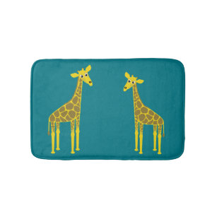 Giraffe pair bathroom mat
