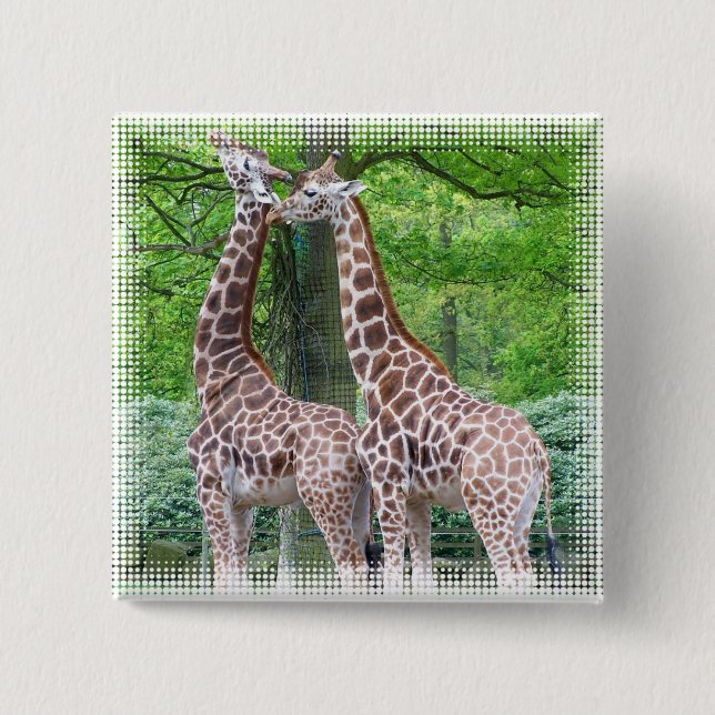 Giraffe Pair Square Pin (Front)