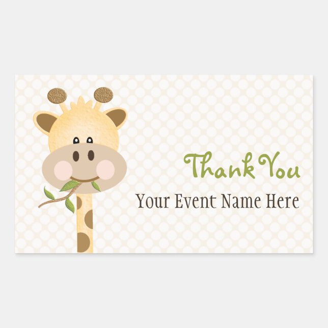 Giraffe Party Favor Label Stickers (Front)