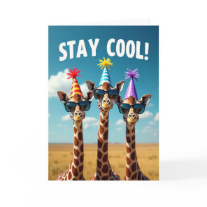 Giraffe Party Hat Birthday Card