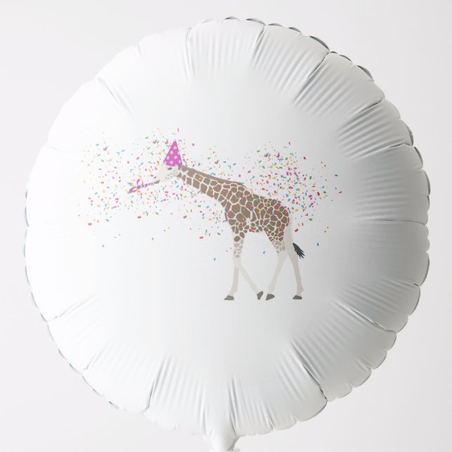 Giraffe Partying Safari Animals Having a Party  Balloon (Front)