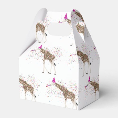 Giraffe Partying Safari Animals Having a Party Favor Boxes