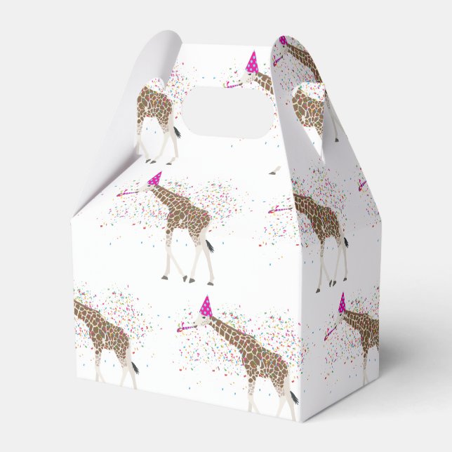 Giraffe Partying Safari Animals Having a Party Favor Boxes (Front Side)