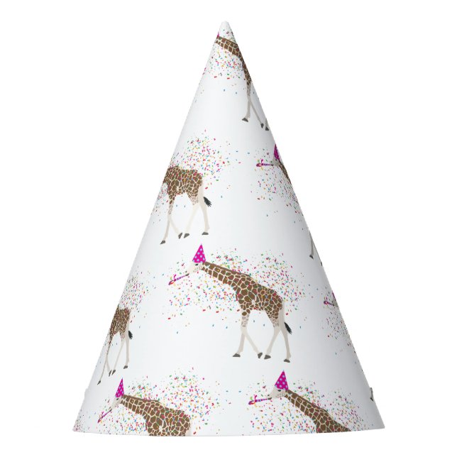 Giraffe Partying Safari Animals Having a Party  Hat (Front)