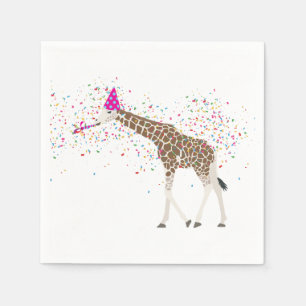Giraffe Partying Safari Animals Having a Party Napkins