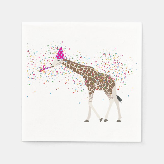 Giraffe Partying Safari Animals Having a Party  Napkins (Front)