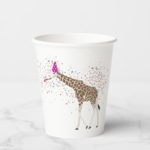 Giraffe Partying Safari Animals Having a Party Paper Cups