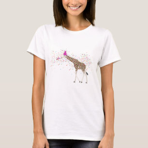 Giraffe Partying Safari Animals Having a Party  T-Shirt