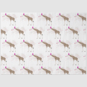 Giraffe Partying Safari Animals Having a Party Tissue Paper