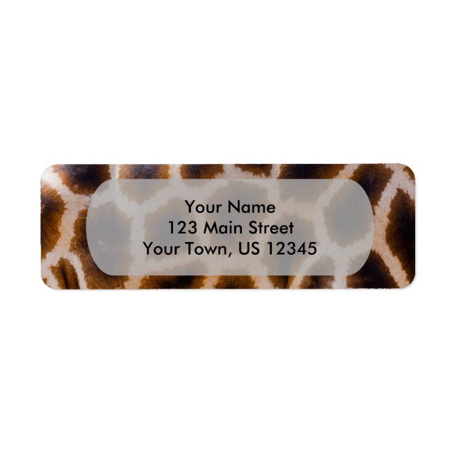 Giraffe Patches Spotted Skin Texture Template Label (Front)