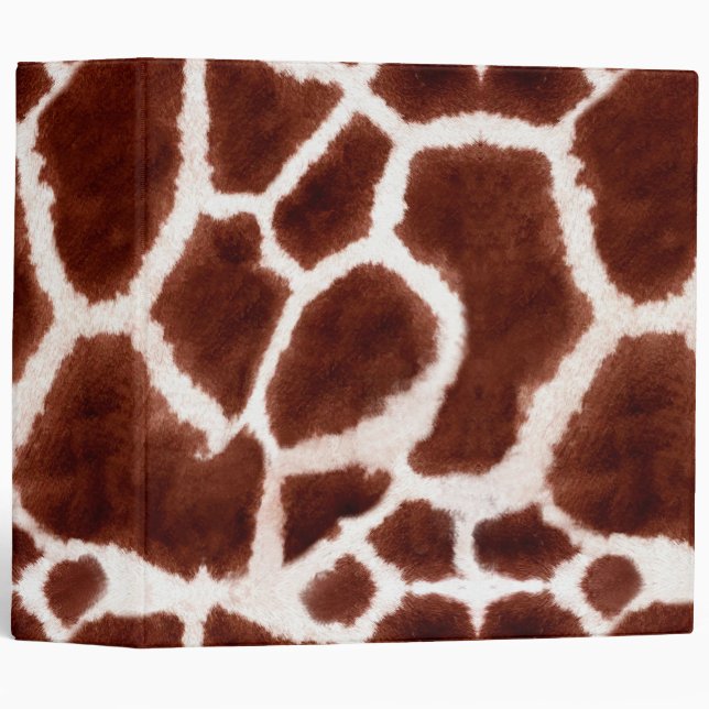 Giraffe Pattern Animal Print 3 Ring Binder (Front/Spine)