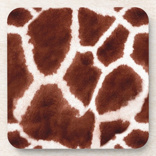 Giraffe Pattern Animal Print Coaster (Front)