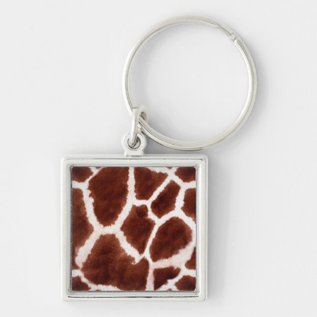 Giraffe Pattern Animal Print Keychain (Front)