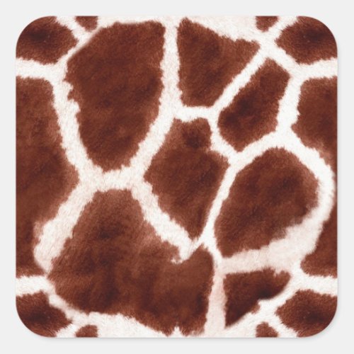 Giraffe Pattern Animal Print Square Sticker