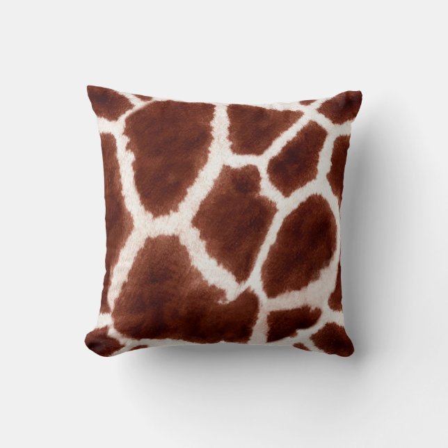 Giraffe Pattern Animal Print Throw Pillow (Front)