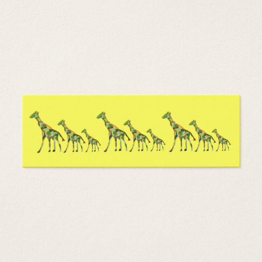 Customizable Giraffes Bookmark Business Card Templates