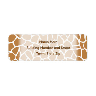 Giraffe Pattern Brown Animal Print Design. Label