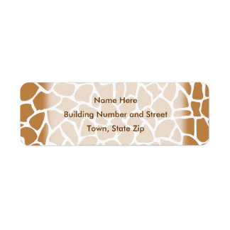 Giraffe Pattern Brown Animal Print Design. Label