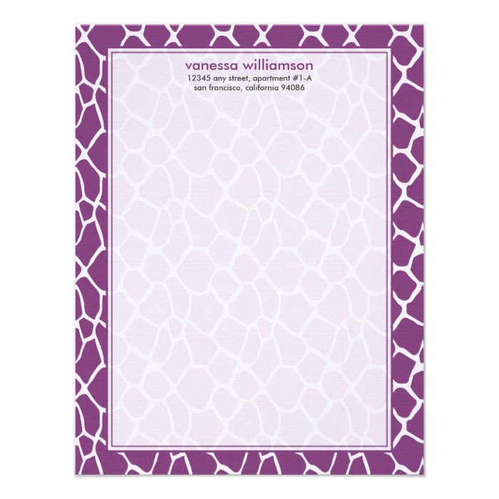 Custom Flat Note Cards (purple) Custom Announcement