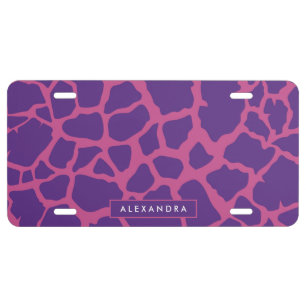 Giraffe Pattern License Plate
