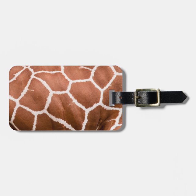 Giraffe pattern luggage tag (Front Horizontal)