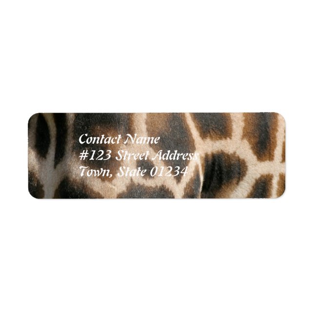 Giraffe Pattern Print Mailing Label (Front)