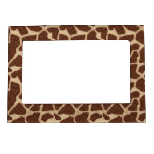 Giraffe Pattern Skin Background Magnetic Frame