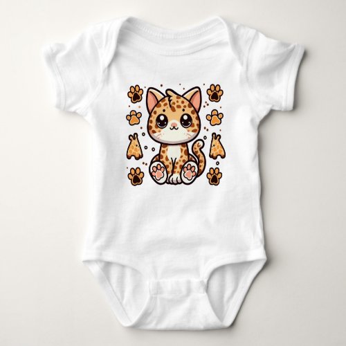 giraffe patterned cat baby bodysuit