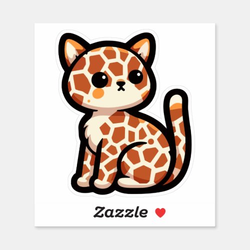 giraffe patterned cat sticker