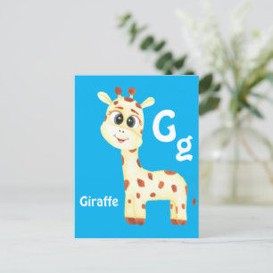 Giraffe personalize ABC: Letter G - Add Your Name Postcard