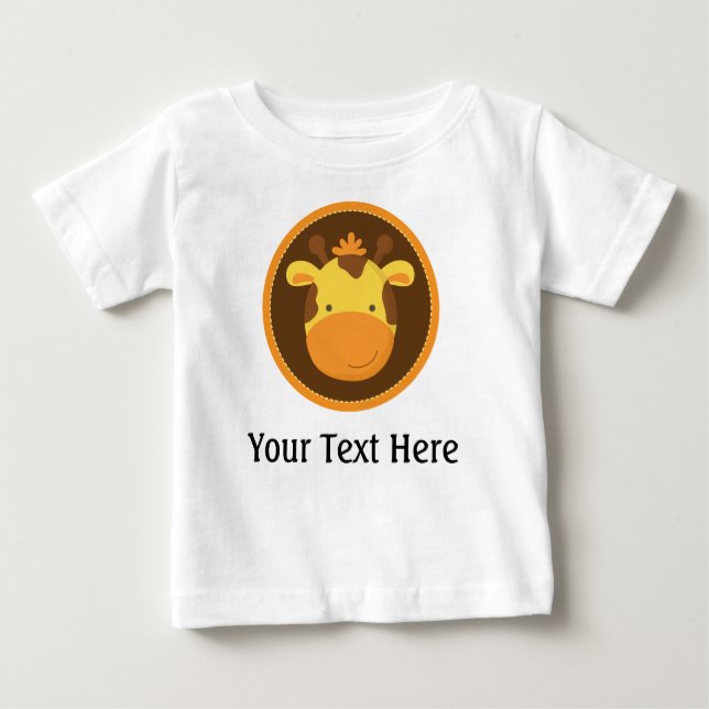 Giraffe Personalized Baby T Shirt (Front)