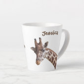 Giraffe Personalized Name Latte Mug (Right Angle)