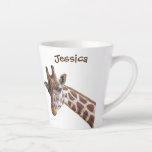 Giraffe Personalized Name Latte Mug at Zazzle