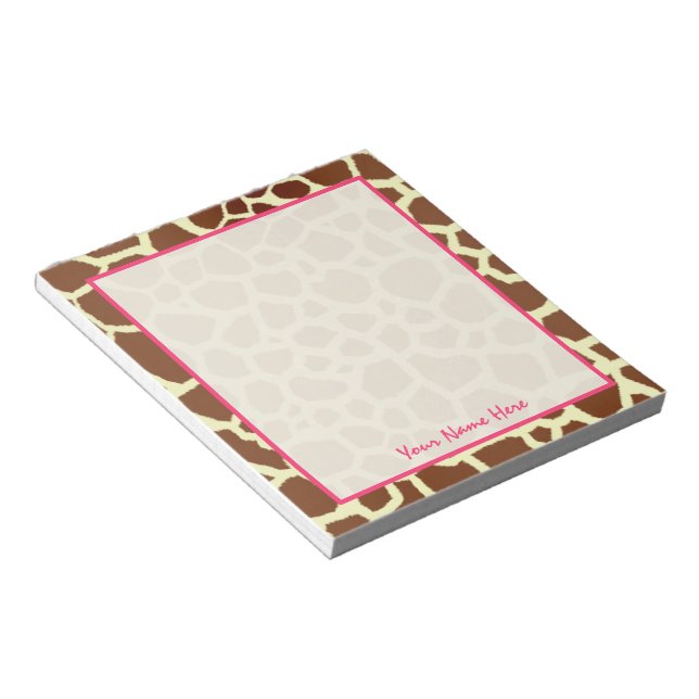 Giraffe Personalized Notepad (Angled)