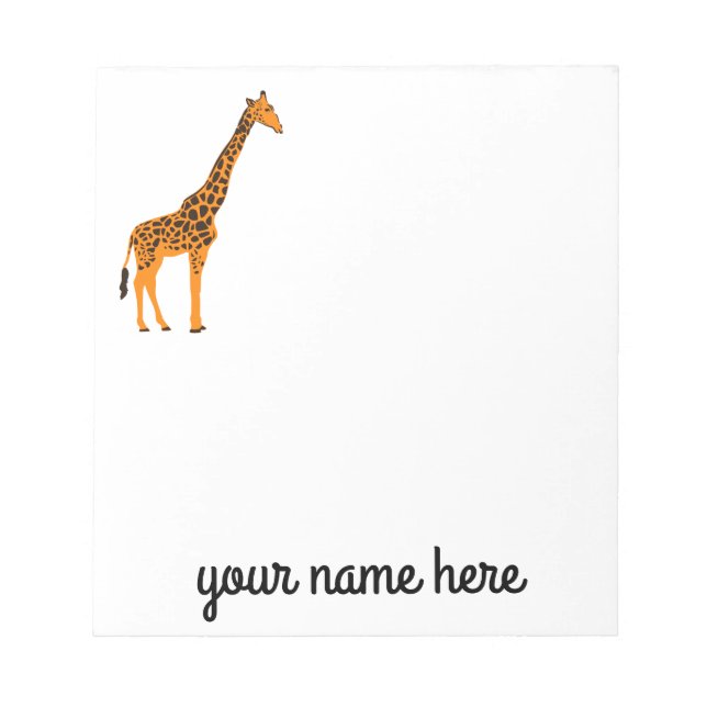 Giraffe Personalized Stationery Notepad (Front)