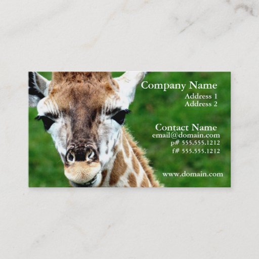 Customizable Giraffe Photo Business Card
