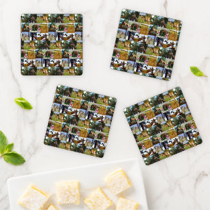 Giraffe Photo Collage Acrylic Coaster Set, Set