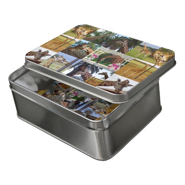 Giraffe Photo Collage, Jigsaw Puzzle (Lid Open)