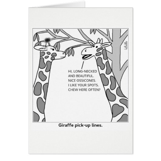 Giraffe pick-up lines cards (Front)