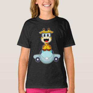 Giraffe Pilot Airplane T-Shirt