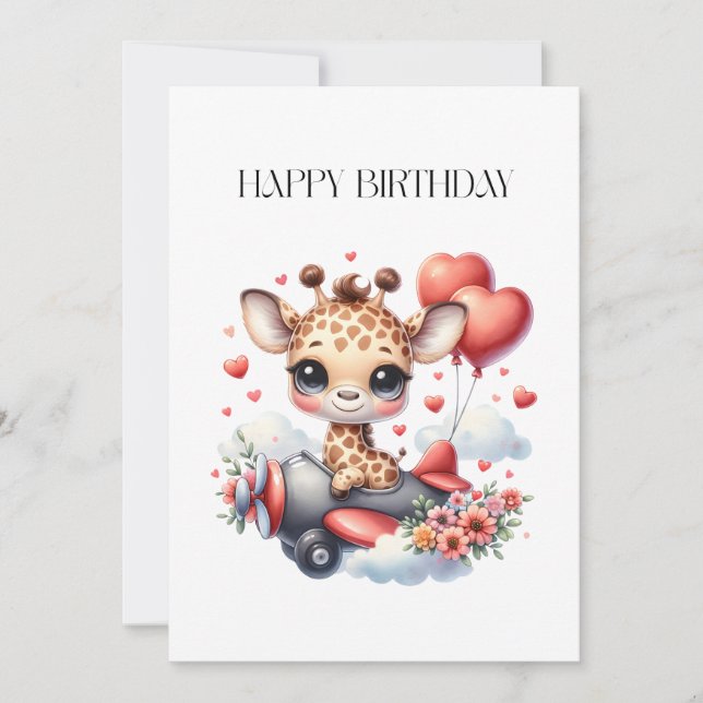 Giraffe Pilot Birthday (Front)